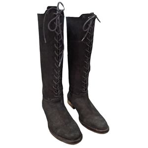 ✨LIKE NEW✨Cole Haan/Black🖤/Suede/Lace Up/Boots/Sz 8